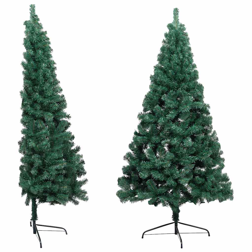 Vidaxl Kunstkerstboom con illuminazione e palle di Natale a metà di 150 cm verdi