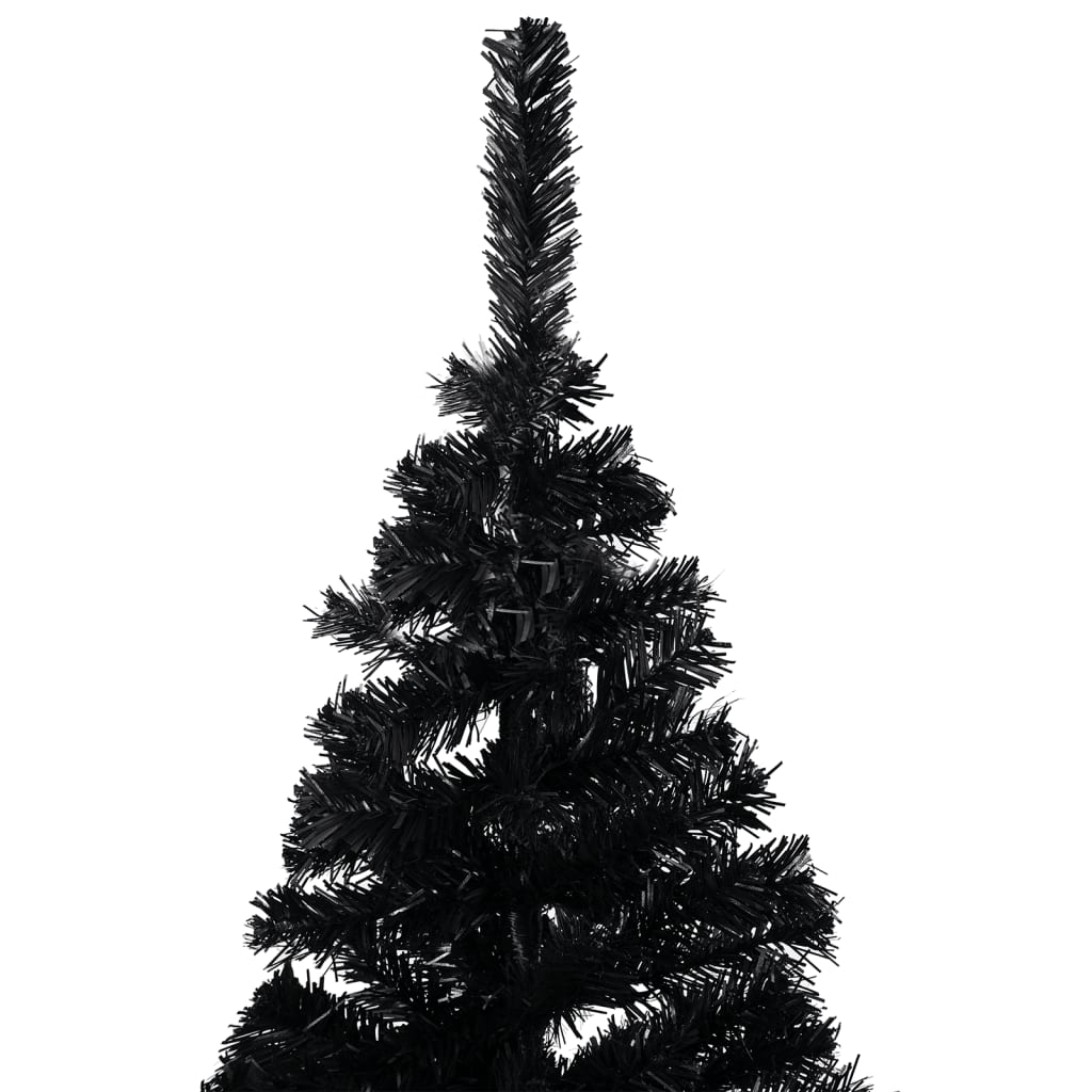 Vidaxl Kunstkerstboom con iluminación y bolas de Navidad de 150 cm PVC Negro