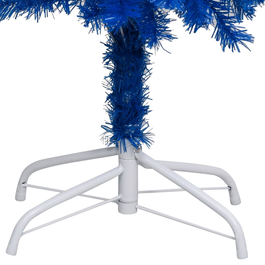 Vidaxl Kunstkerstboom con iluminación y bolas de Navidad de 150 cm PVC Blue