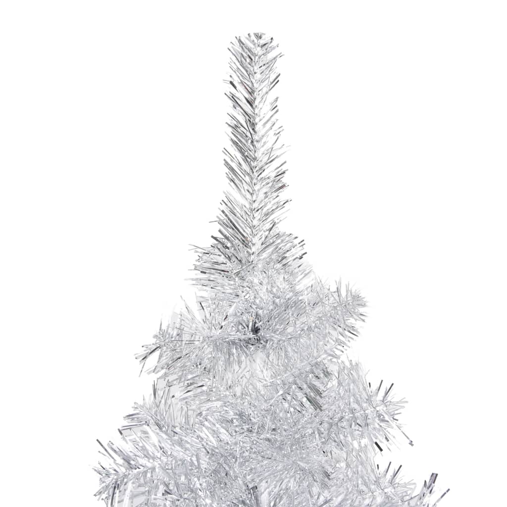 Vidaxl Kunstkerstboom con illuminazione e palle di Natale 210 cm PET Silver