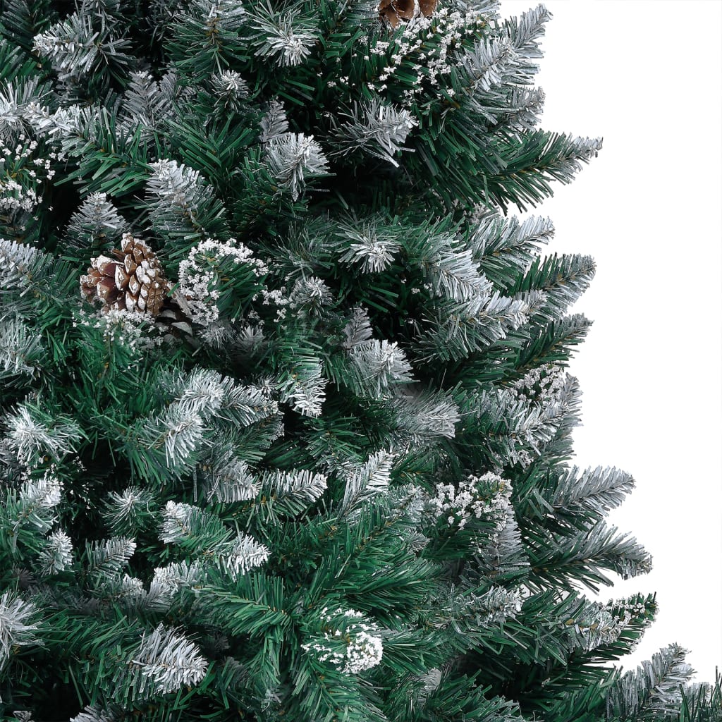 VidaXL Kunstkerstboom met verlichting kerstballen dennenappels 210 cm