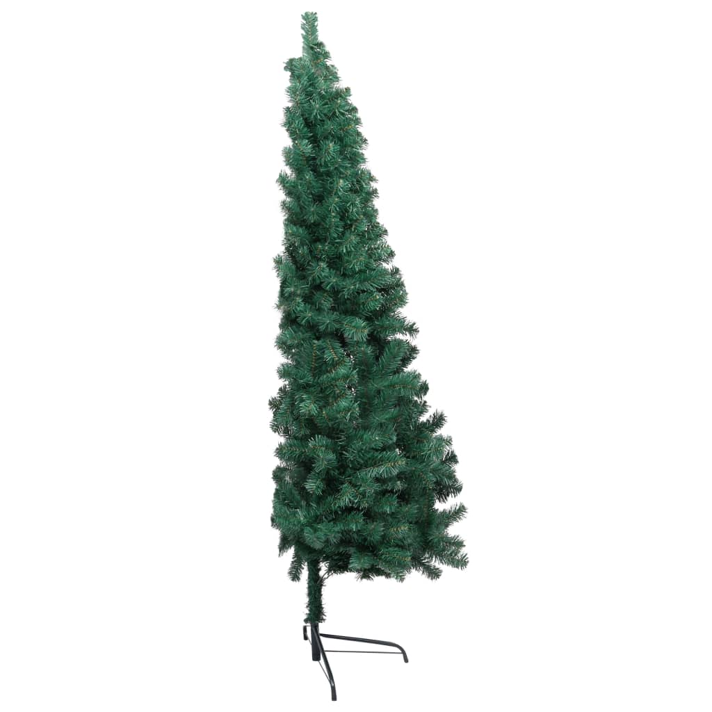 Vidaxl Kunstkerstboom con iluminación y bolas de Navidad de medio 180 cm verde
