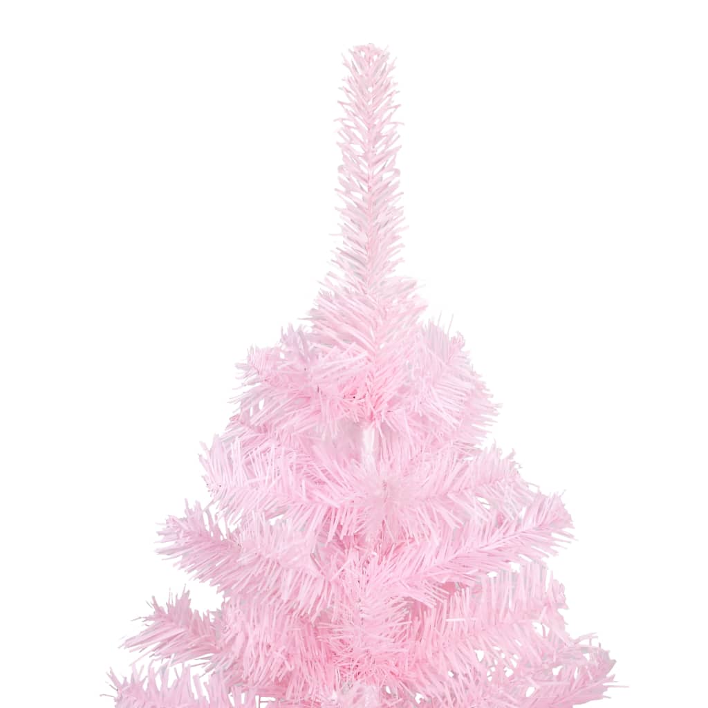 Vidaxl Kunstkerstboom con illuminazione e palle di Natale 240 cm PVC rosa