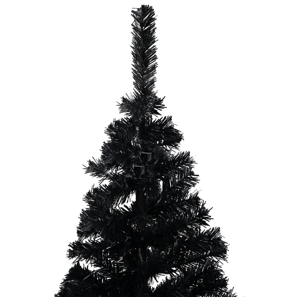Vidaxl Kunstkerstboom con illuminazione e palline di Natale 150 cm PVC nero