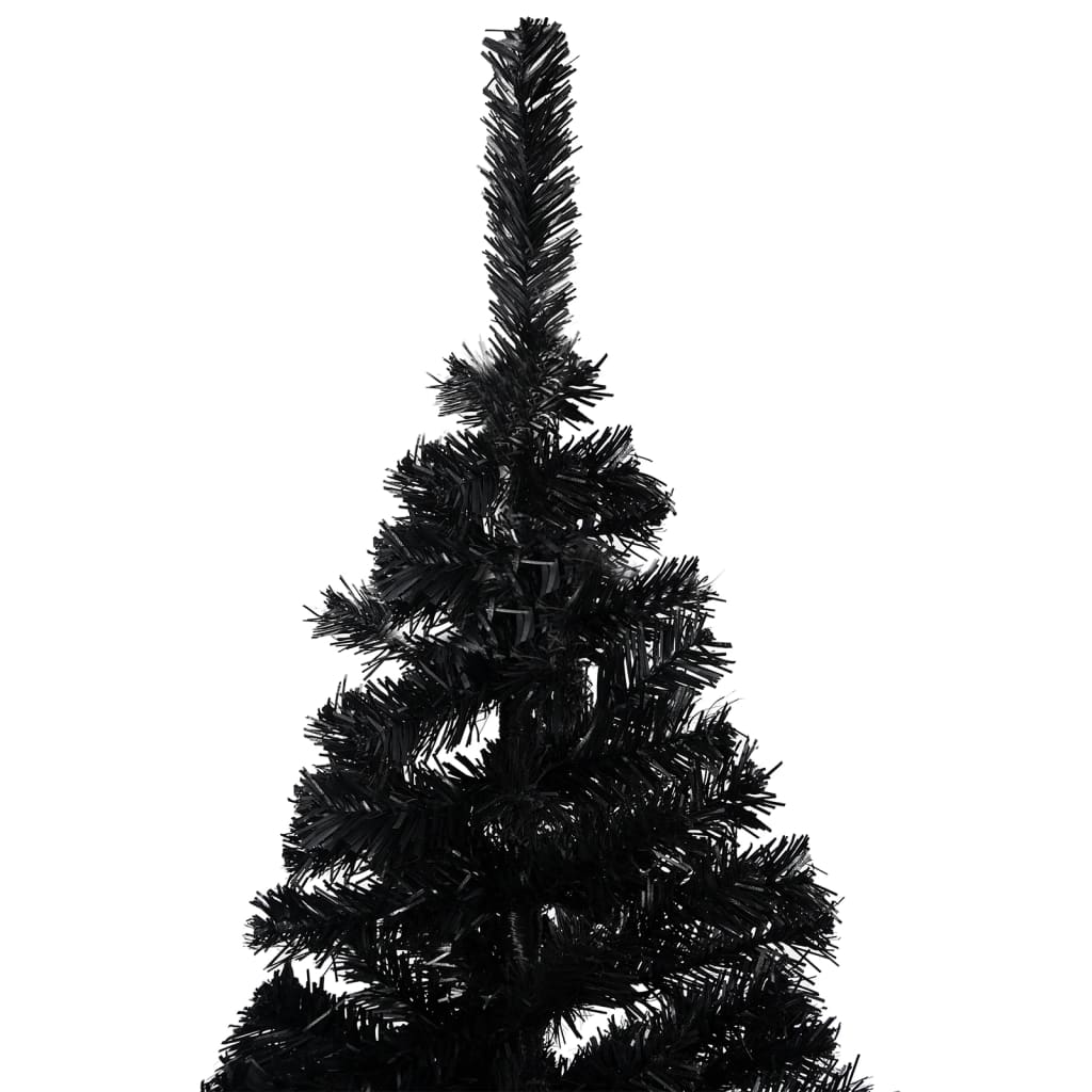 Vidaxl Kunstkerstboom con iluminación y bolas de Navidad de 180 cm PVC Negro
