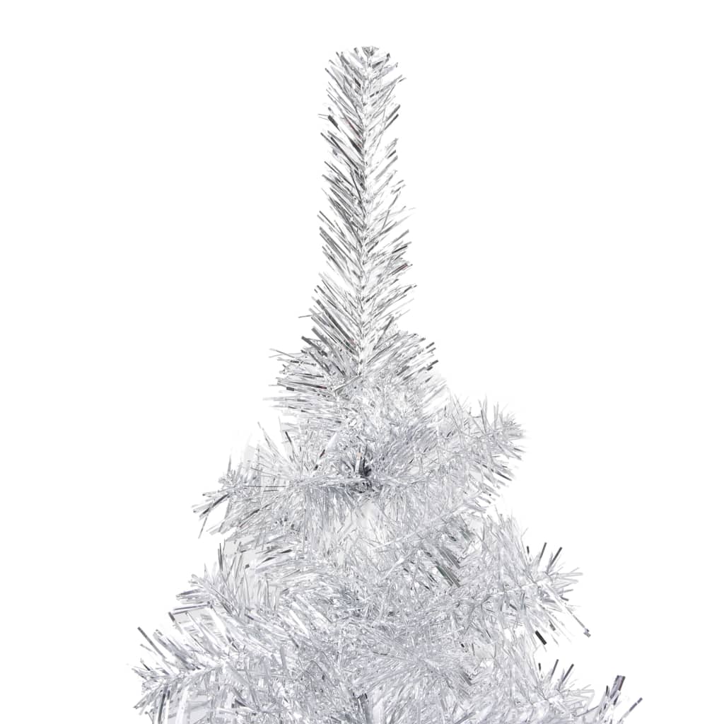 Vidaxl Kunstkerstboom con iluminación y bolas de Navidad de 180 cm Pet Silver