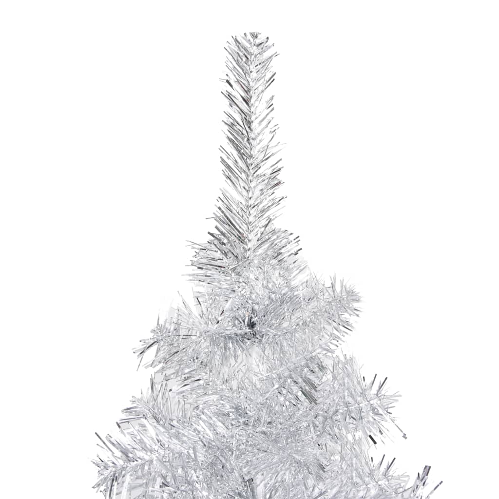 Vidaxl Kunstkerstboom con illuminazione e palle di Natale 210 cm PET Silver