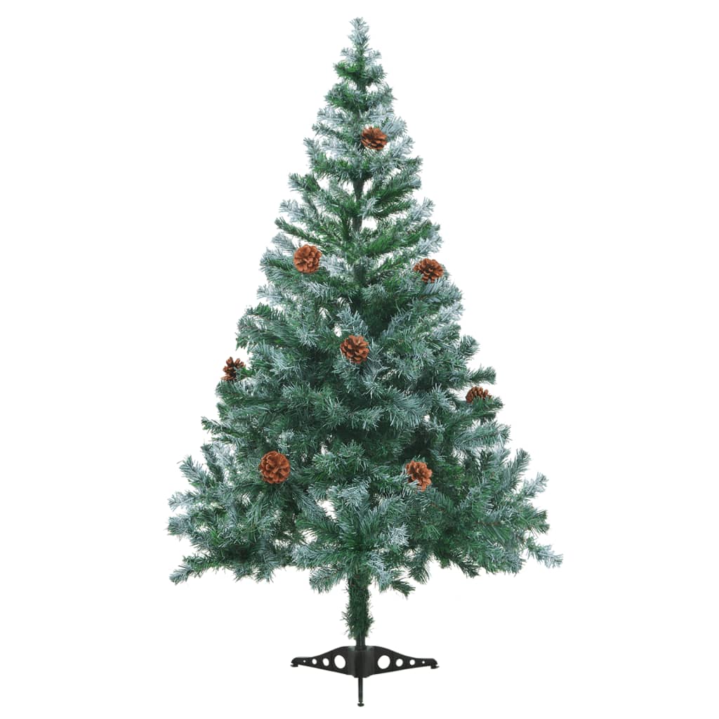 Vidaxl Kunstkerstboom con bolas de iluminación de pino de nieve 150 cm