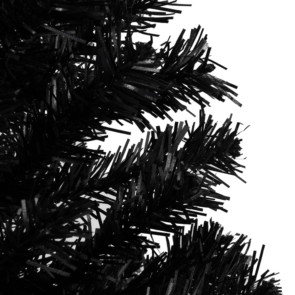 Vidaxl Kunstkerstboom con iluminación y bolas de Navidad de 120 cm PVC Negro