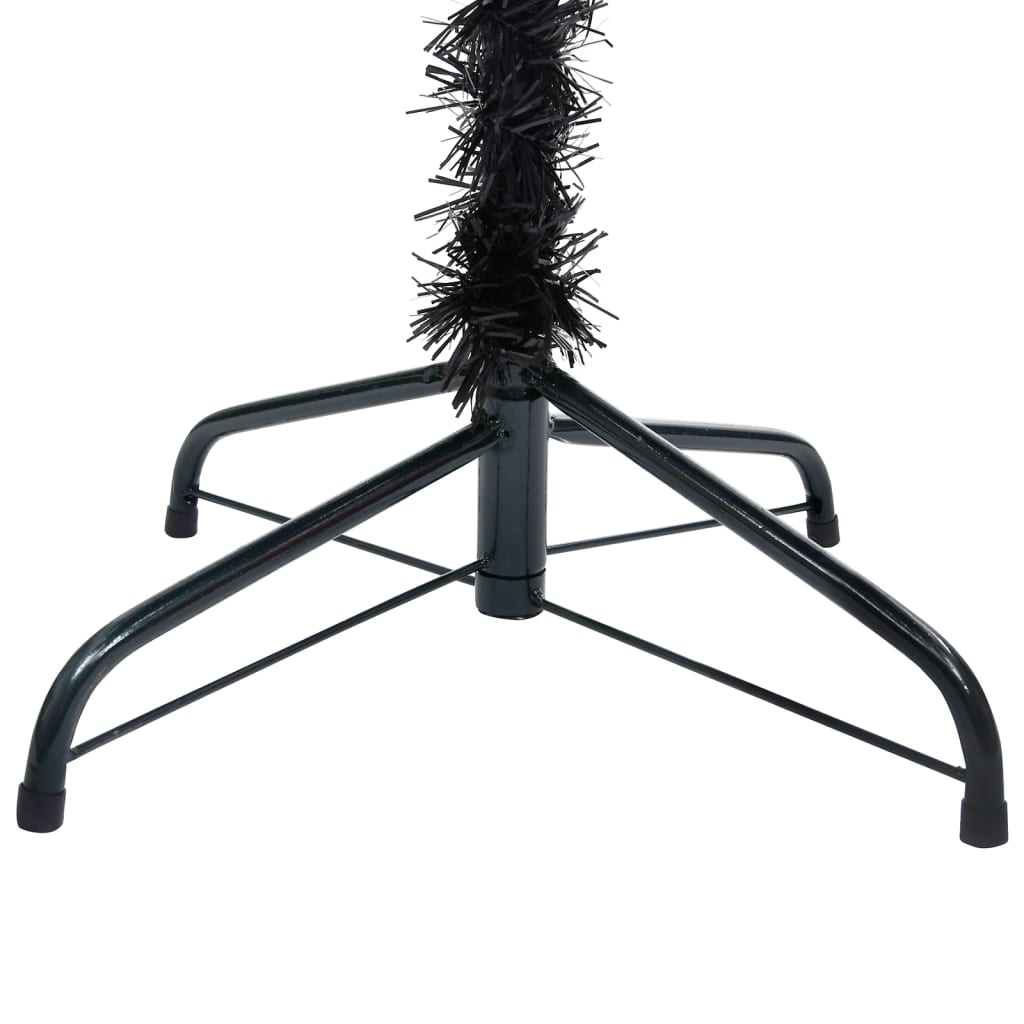 Vidaxl Kunstkerstboom con illuminazione e palle di Natale 210 cm PVC nero