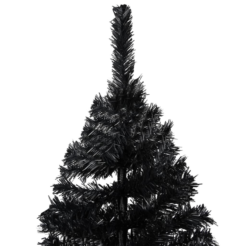Vidaxl Kunstkerstboom con iluminación y bolas de Navidad de 240 cm PVC Negro
