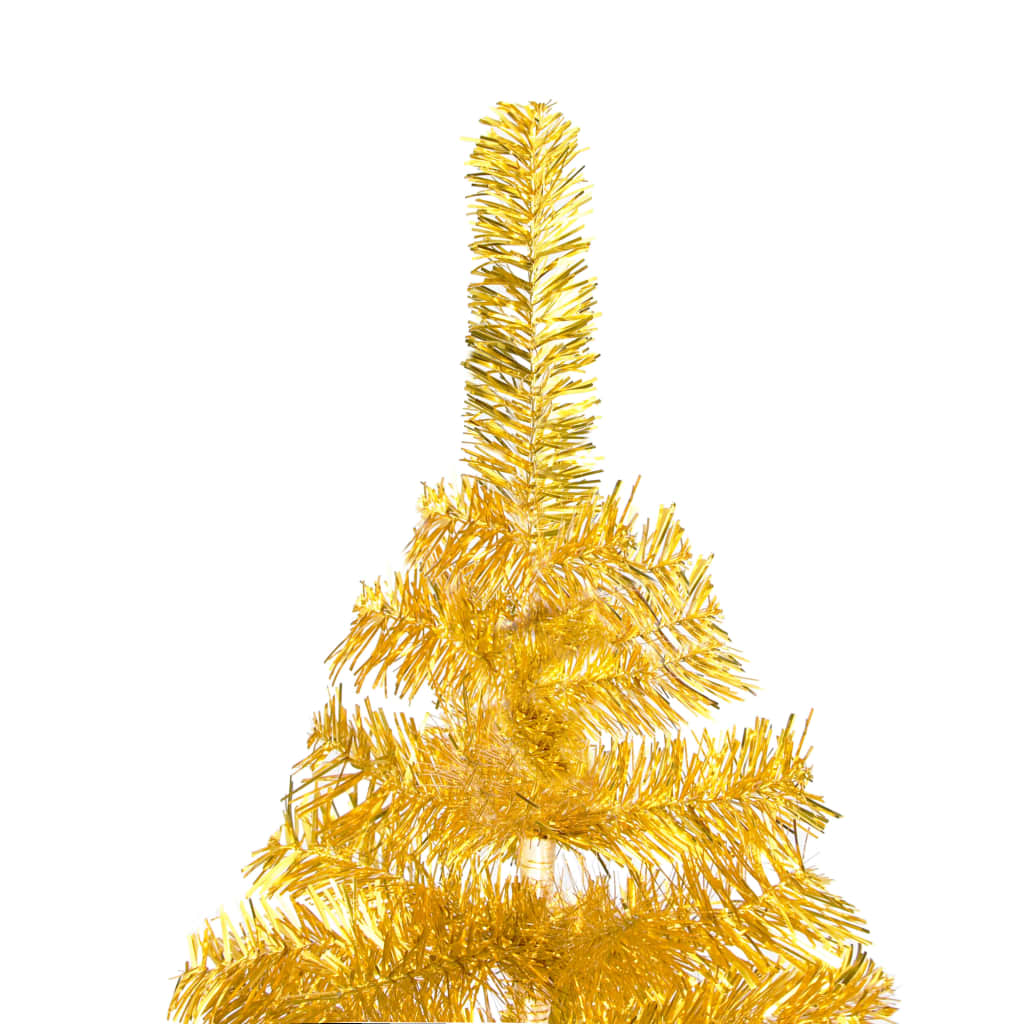 Vidaxl Kunstkerstboom con iluminación y bolas de Navidad de 210 cm de oro