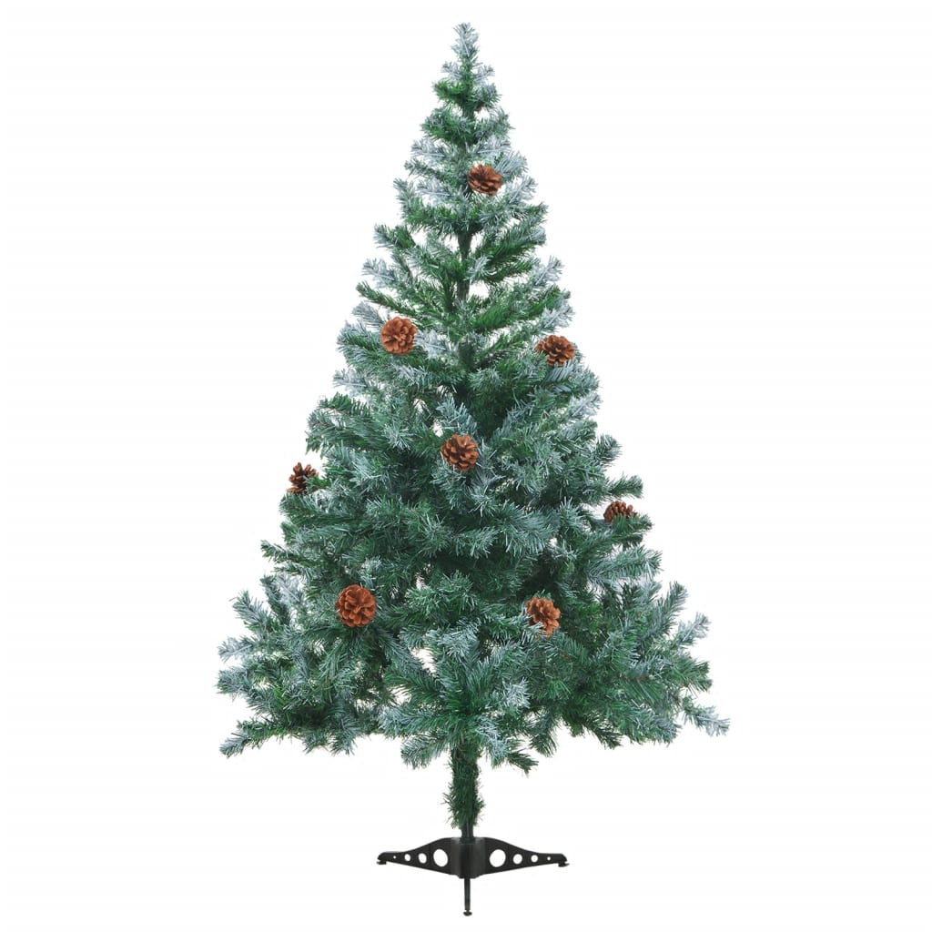 Vidaxl Kunstkerstboom con bolas de iluminación de pino de nieve 150 cm