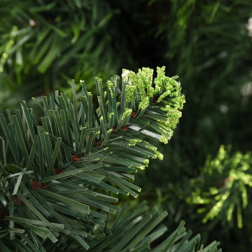 Vidaxl Kunstkerstboom con iluminación y bolas de Navidad de 210 cm verde
