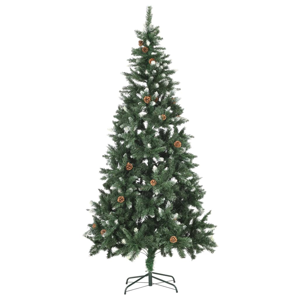 Vidaxl Kunstkerstboom con iluminación de bolas de Navidad de pino 210 cm