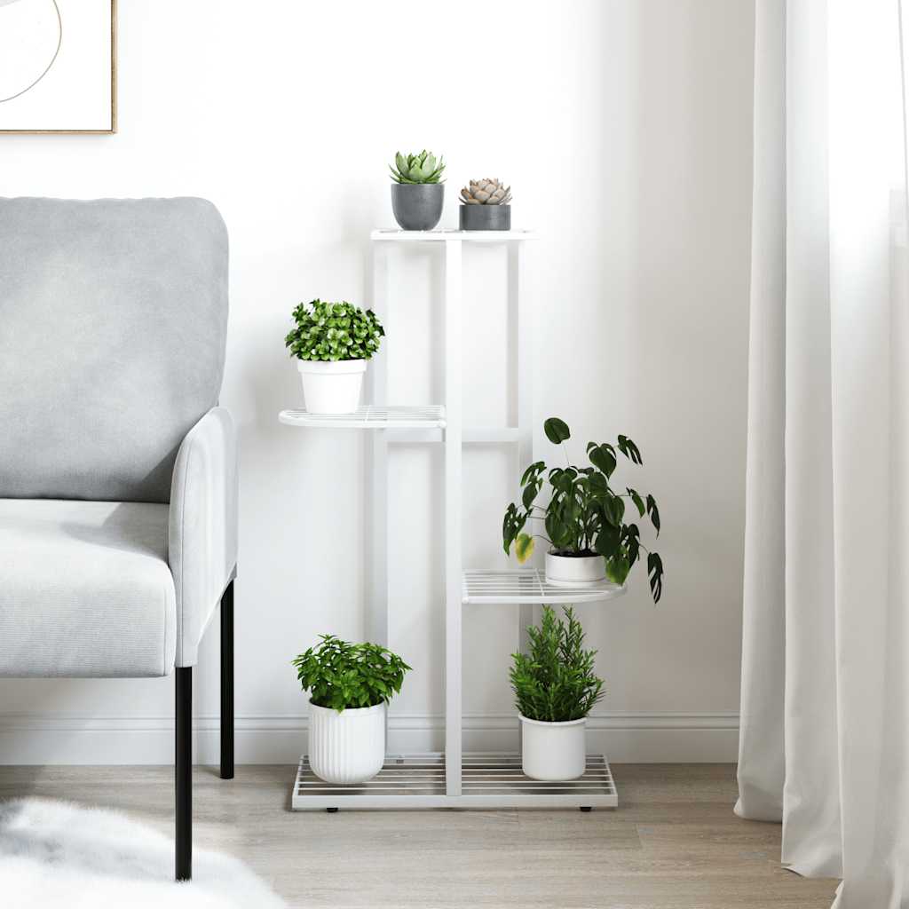Vidaxl Flower Standard con 4 strati 43x22x76 cm di metallo bianco