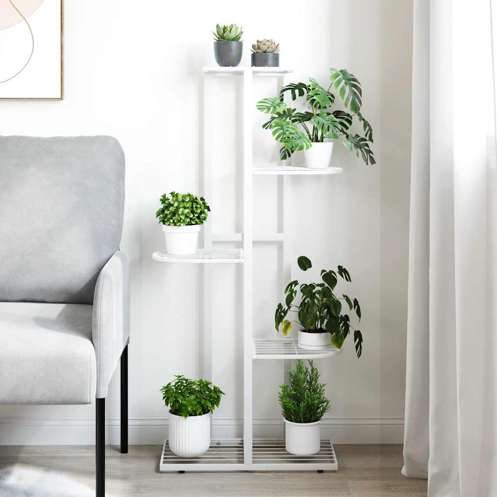 Vidaxl bloemenstandaard met 5 lagen 43x22x98 cm metaal wit