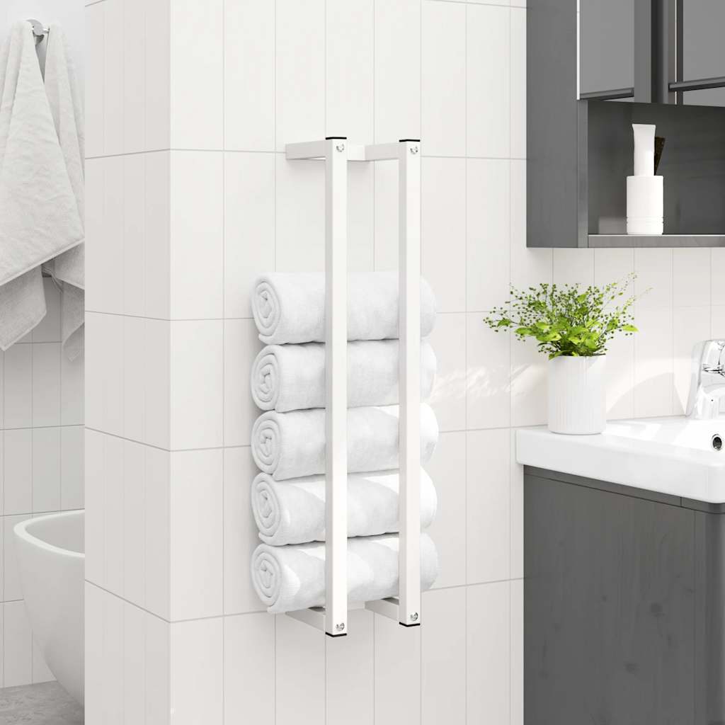 Vidaxl handdoekenrek 12,5x12,5x60 cm staal wit