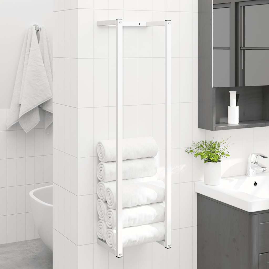 Vidaxl Rack de toalla 25x20x95 cm de acero blanco