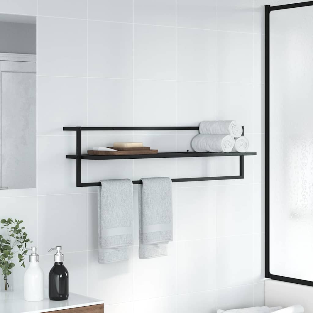 Rack per asciugamano Vidaxl 95x25x22 cm di ferro nero