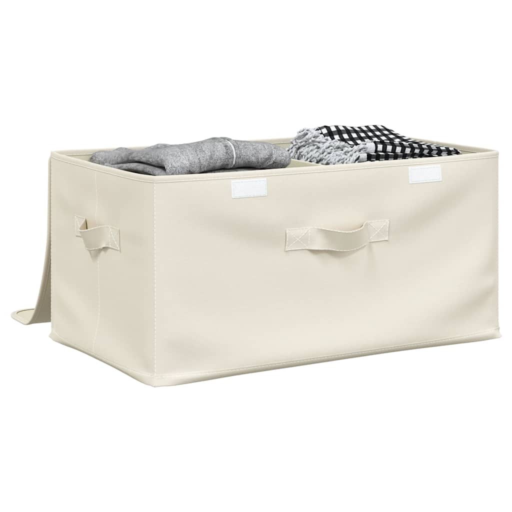 Cajas de almacenamiento de Vidaxl 2 PCS 43x34x23 CM CREM CRAM -COLADOR