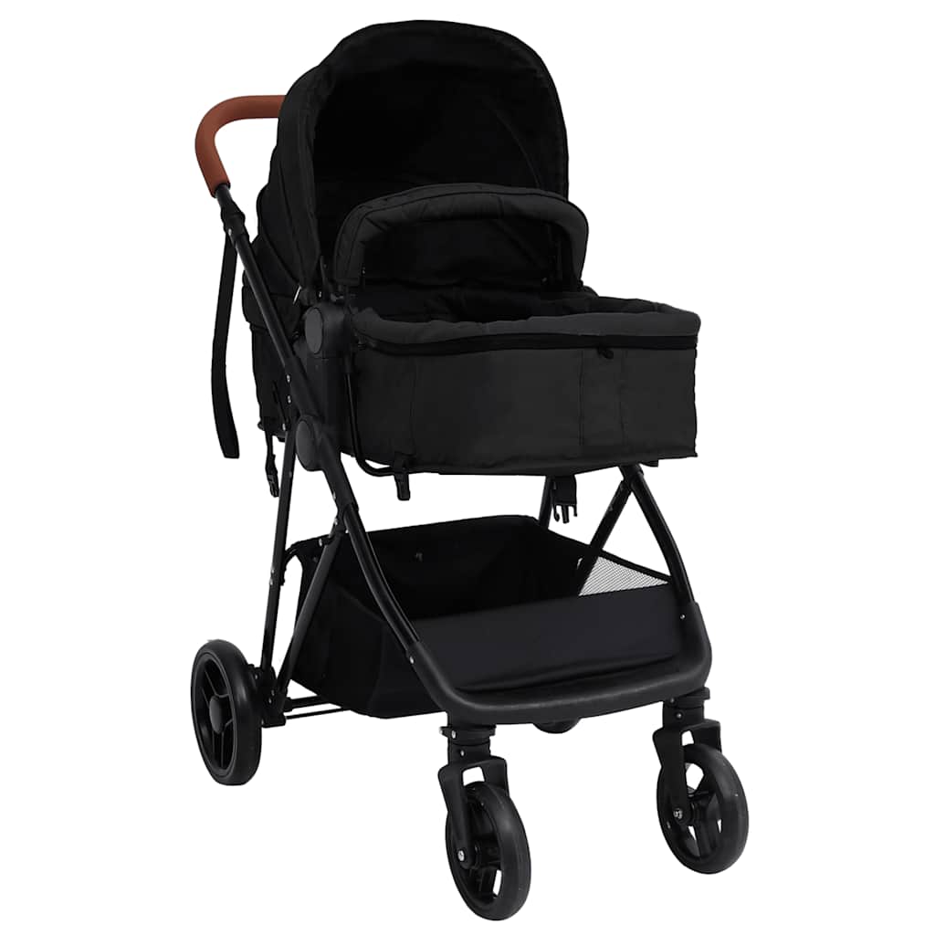 Vidaxl Pram 3 in 1 in acciaio color antracite e nero