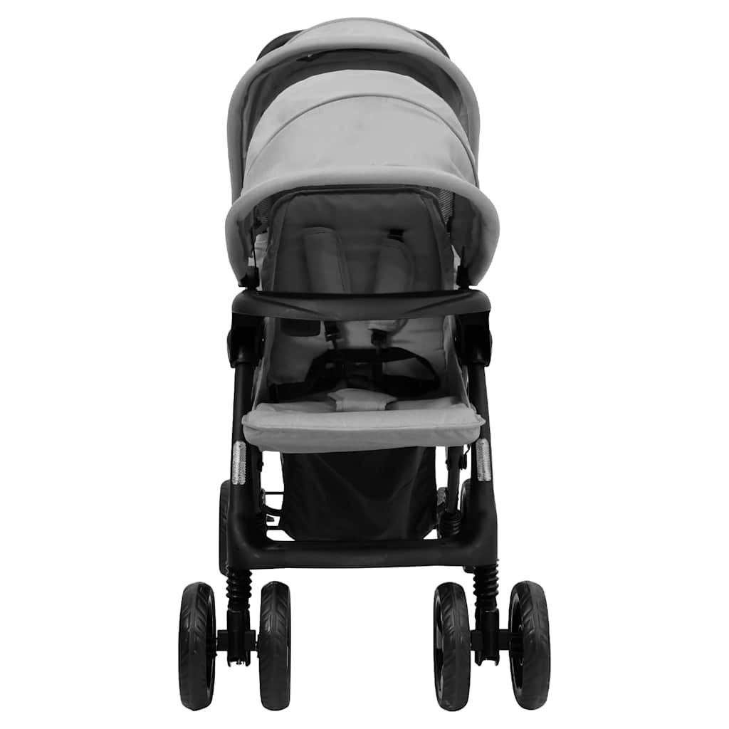 Vidaxl Twin Children Tandem in acciaio grigio chiaro