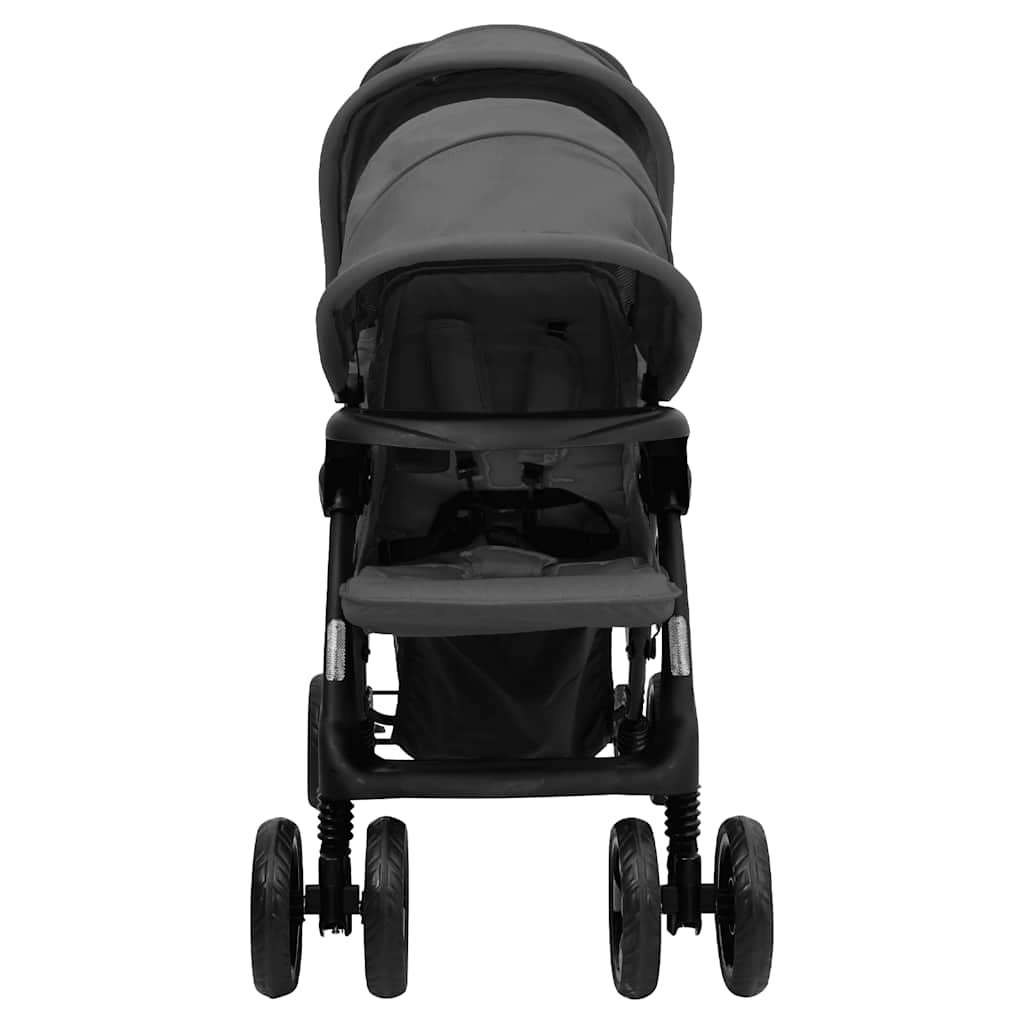 Vidaxl Twin Children Tandem Steel Grey Dark Gray