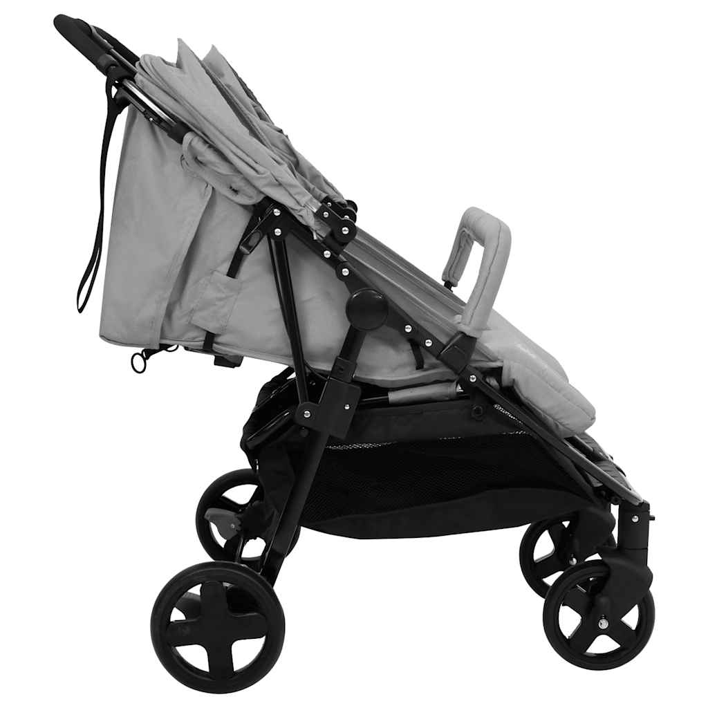 Vidaxl Twin Buggy acciaio grigio chiaro e nero