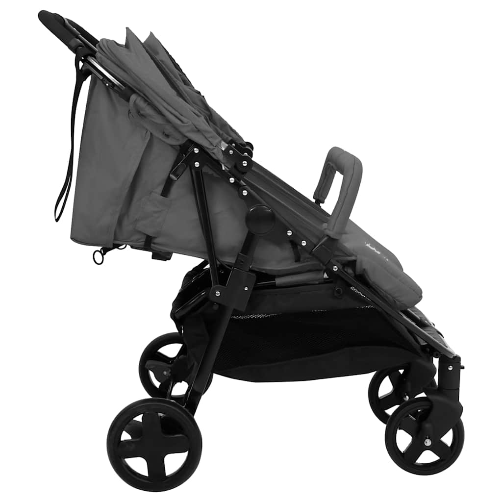 Vidaxl Twin Buggy acciaio scuro grigio e nero