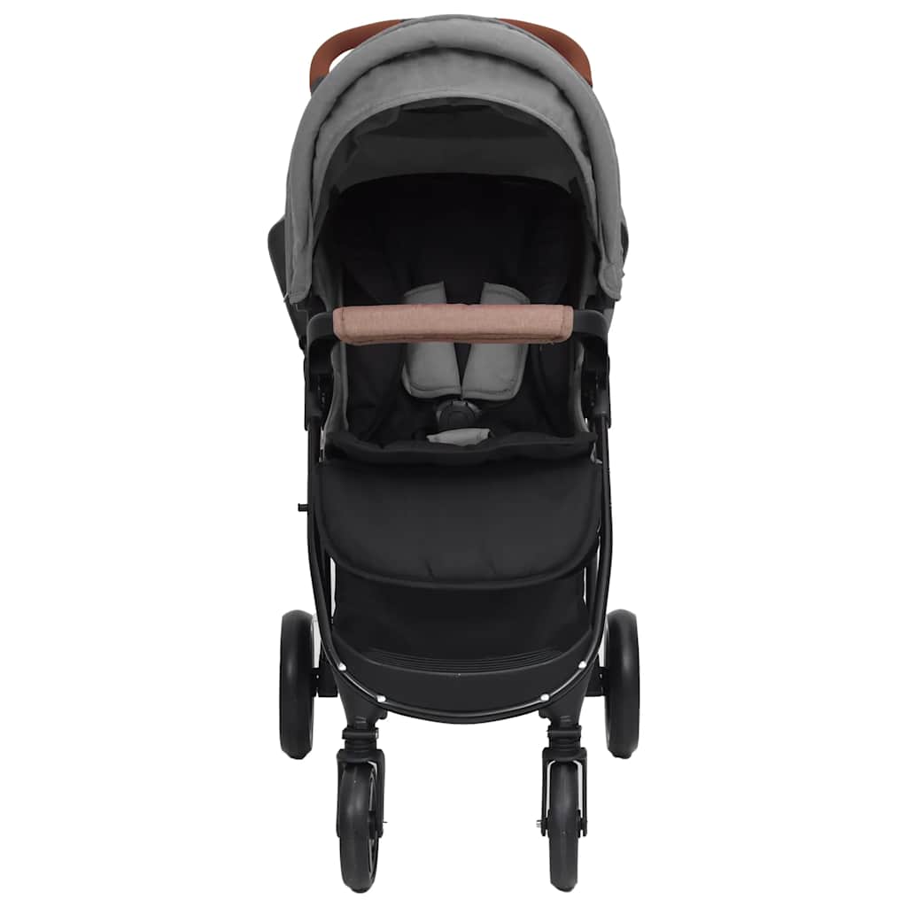 vidaXL Passeggino 2 in 1 Acciaio Grigio Chiaro
