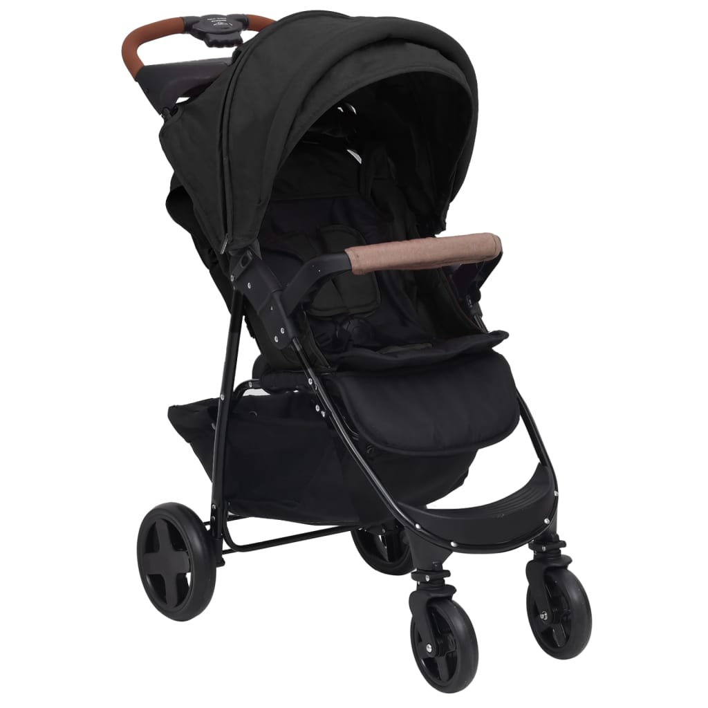 Vidaxl Pram 3 in 1 in acciaio antracite