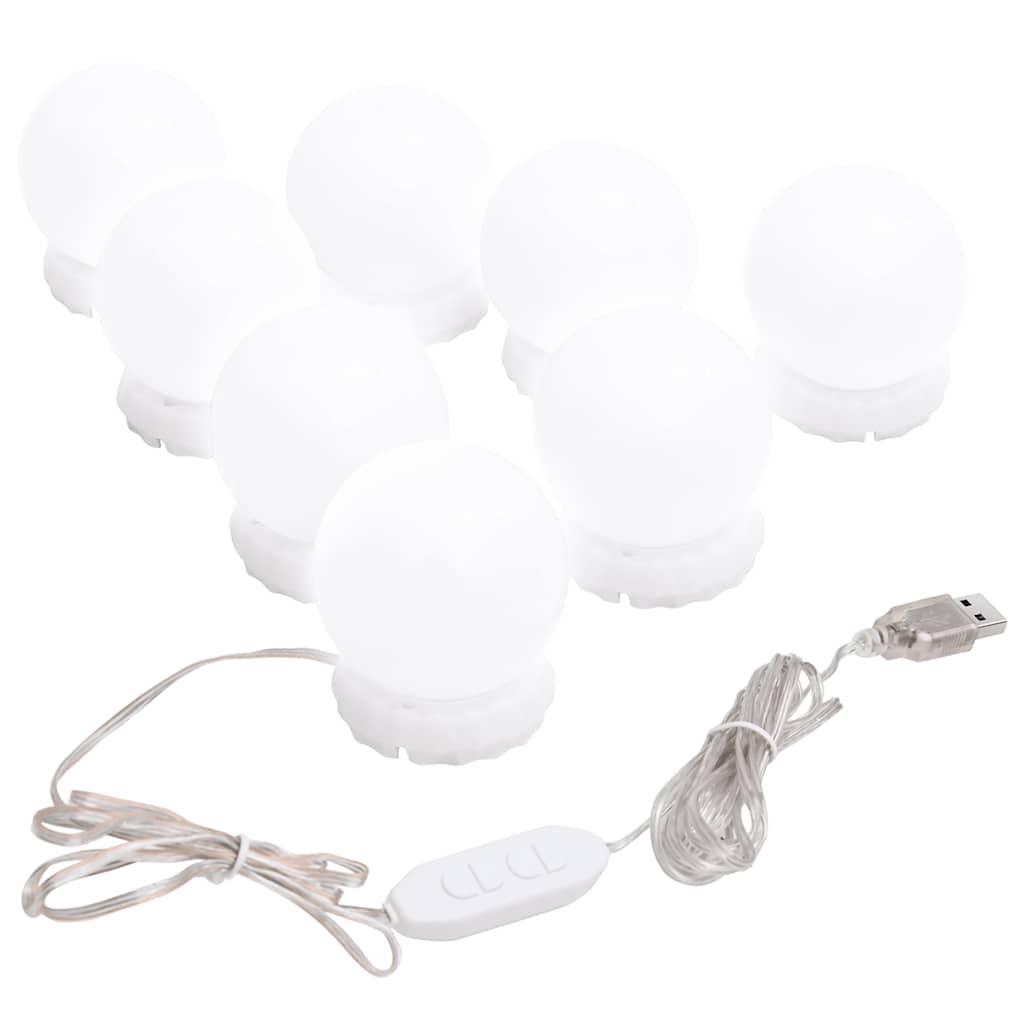 Iluminación de espejo Vidaxl con 8 lámparas LED blancas y blancas frías calientes