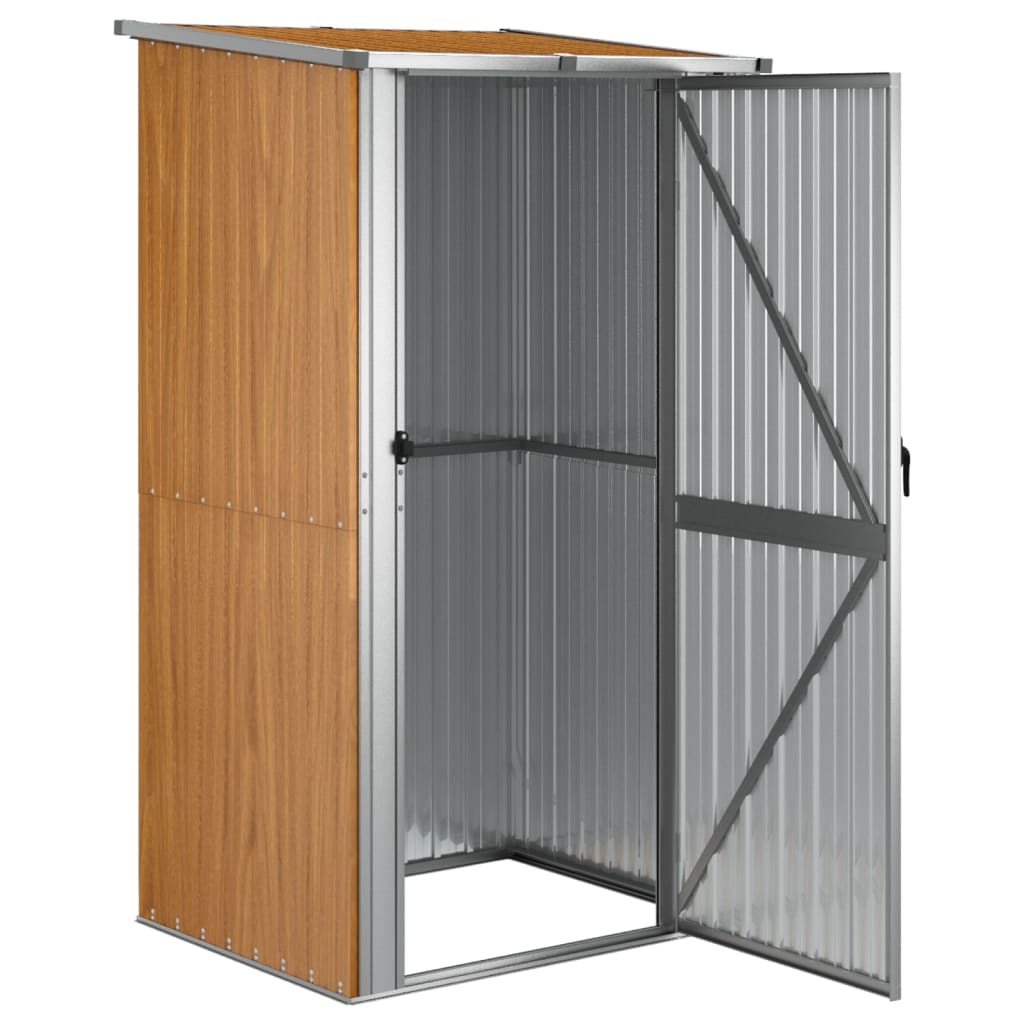 Vidaxl tuinhuis bruin 118,5x97x209,5 cm gegalvaniseerd staal
