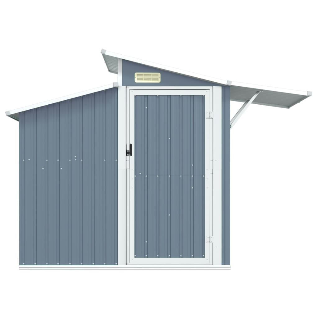 Vidaxl Garden Shed 270x130x208.5 cm de acero galvanizado gris