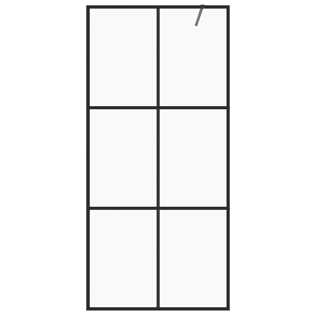 Vidaxl Walk-In Shower Wall 90x195 cm ESG-Glas trasparente e nero