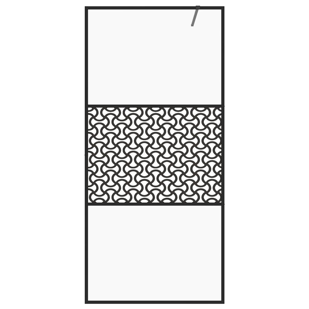Vidaxl Walk-In Shower Wall 80x195 cm ESG-Glas trasparente e nero