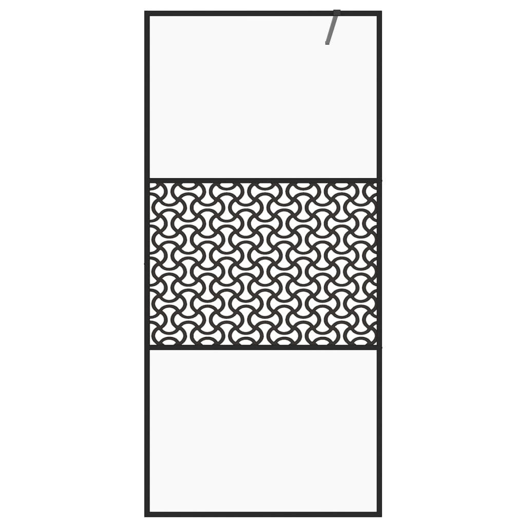 Vidaxl Walk-In Shower Wall 90x195 cm ESG-Glas trasparente e nero