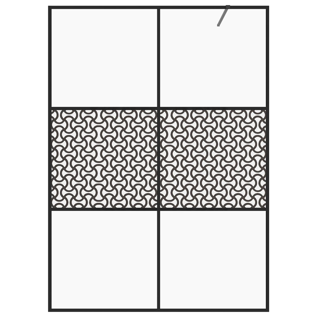 Vidaxl Walk-In Shower Wall 140x195 cm ESG-Glas trasparente e nero