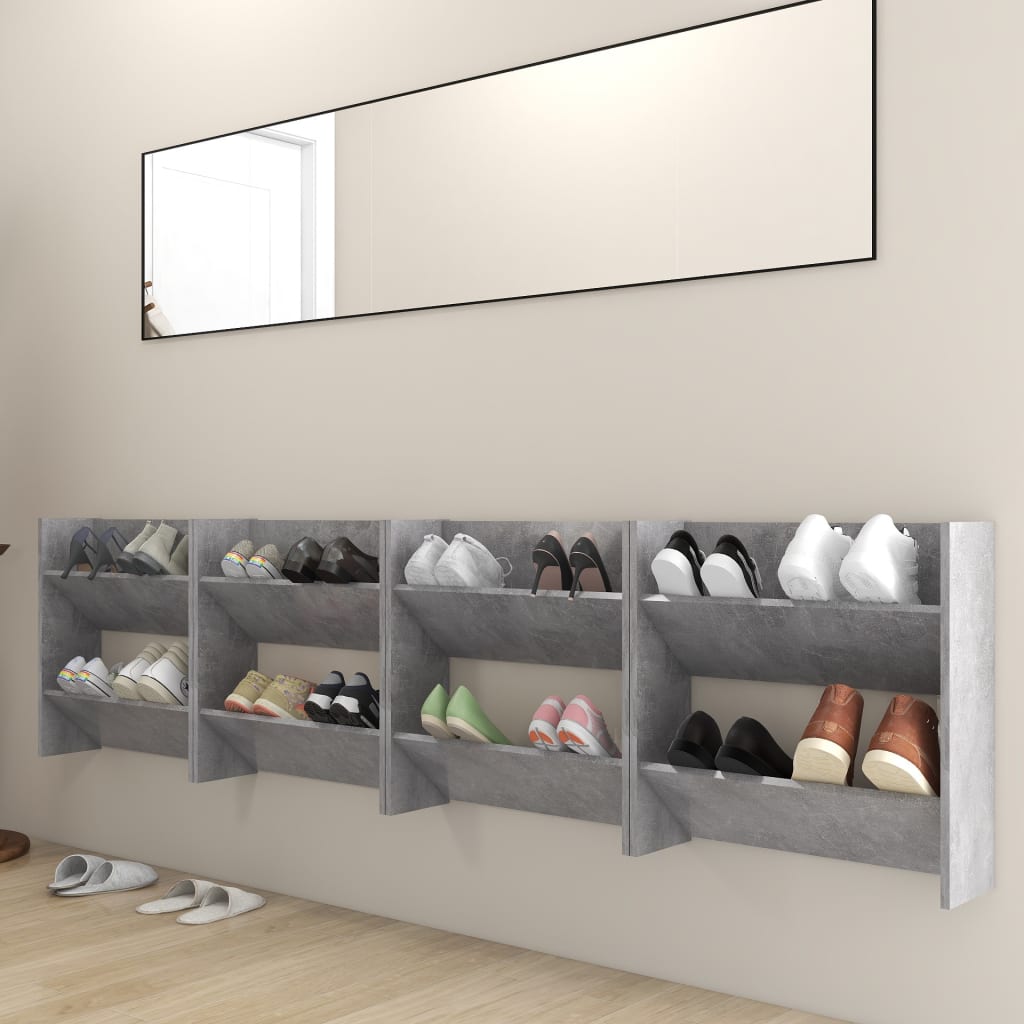 Gabinetes de zapatos de pared Vidaxl 4 PCS 60x18x60 cm Precio de concreto de madera procesada
