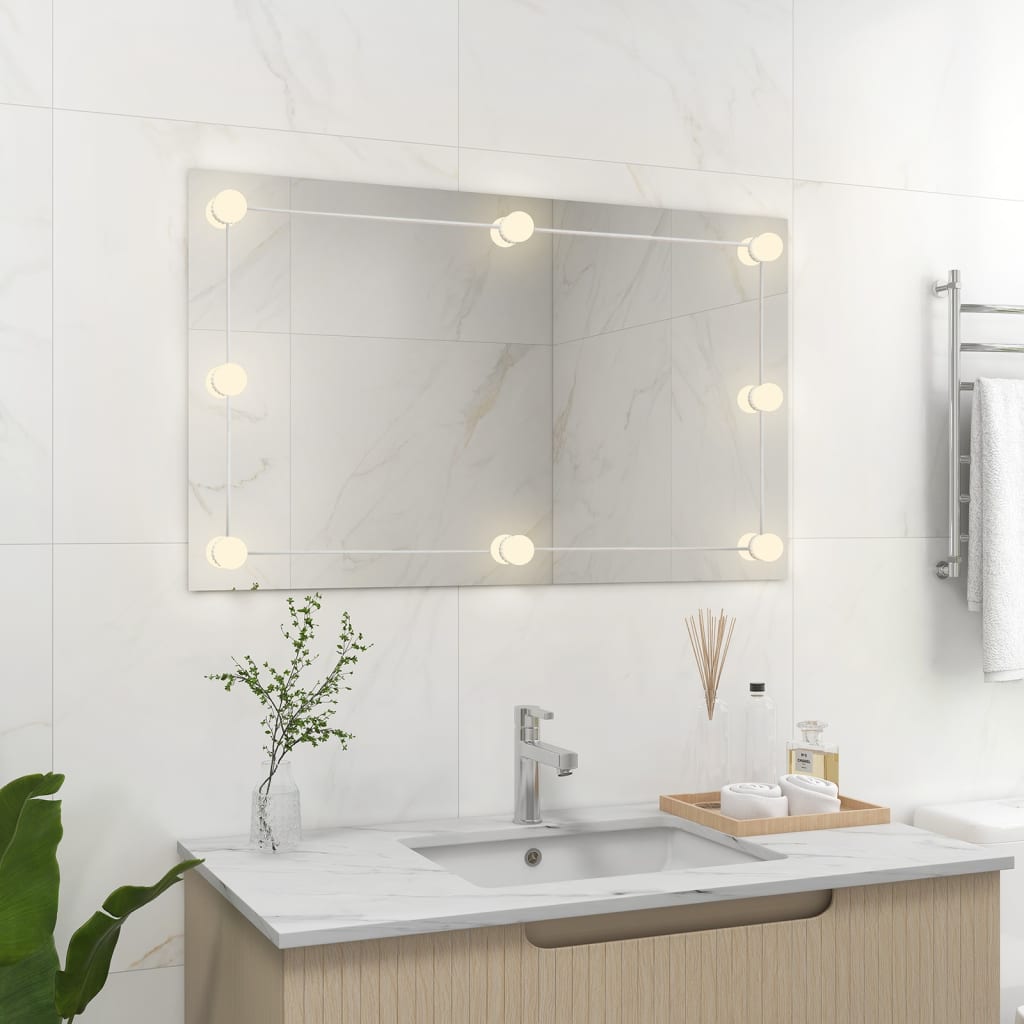 Specchio da parete Vidaxl senza tela lampade a LEDS RECTANGOLA
