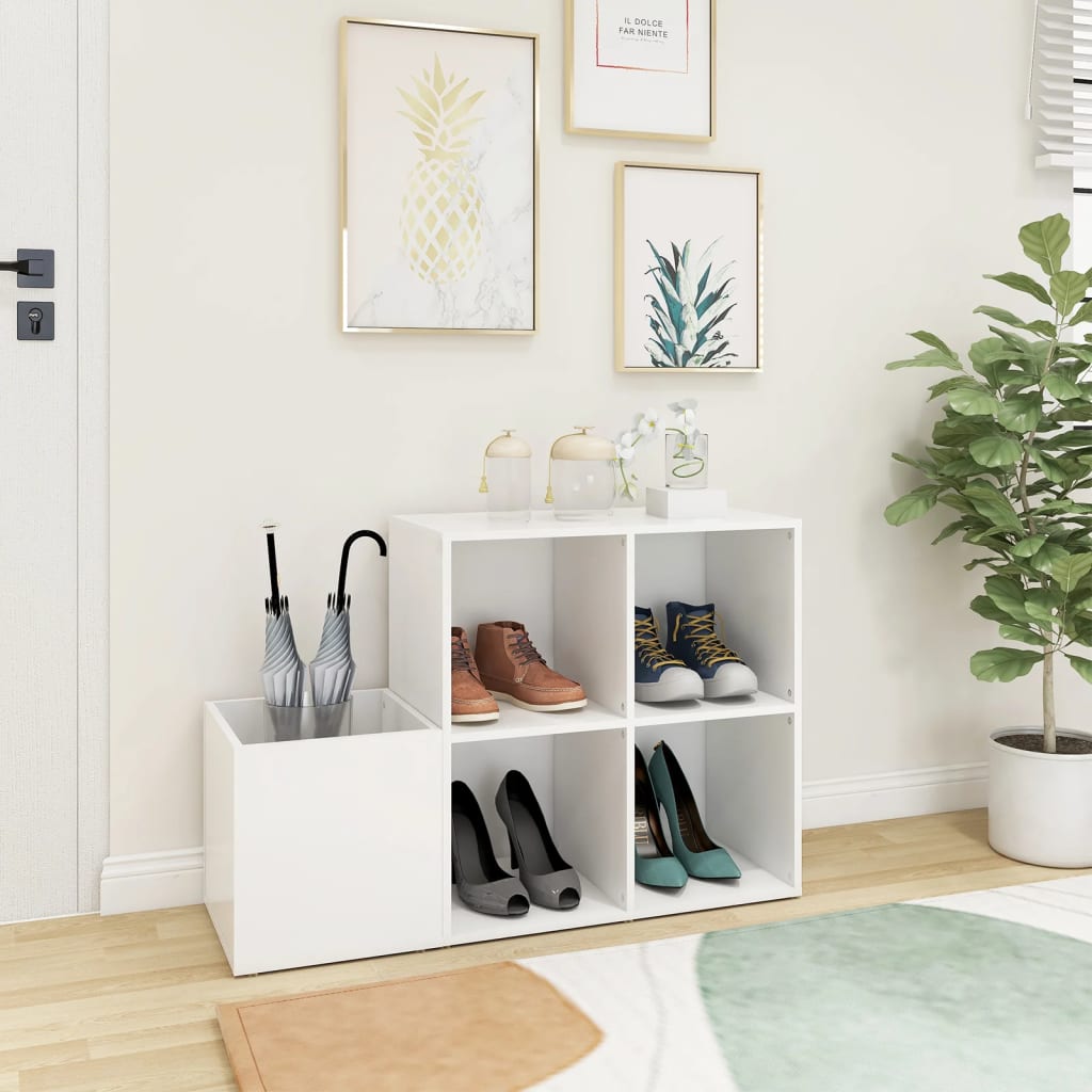 Gabinete de almacenamiento de Vidaxl 105x35.5x70 cm de madera procesada blanca