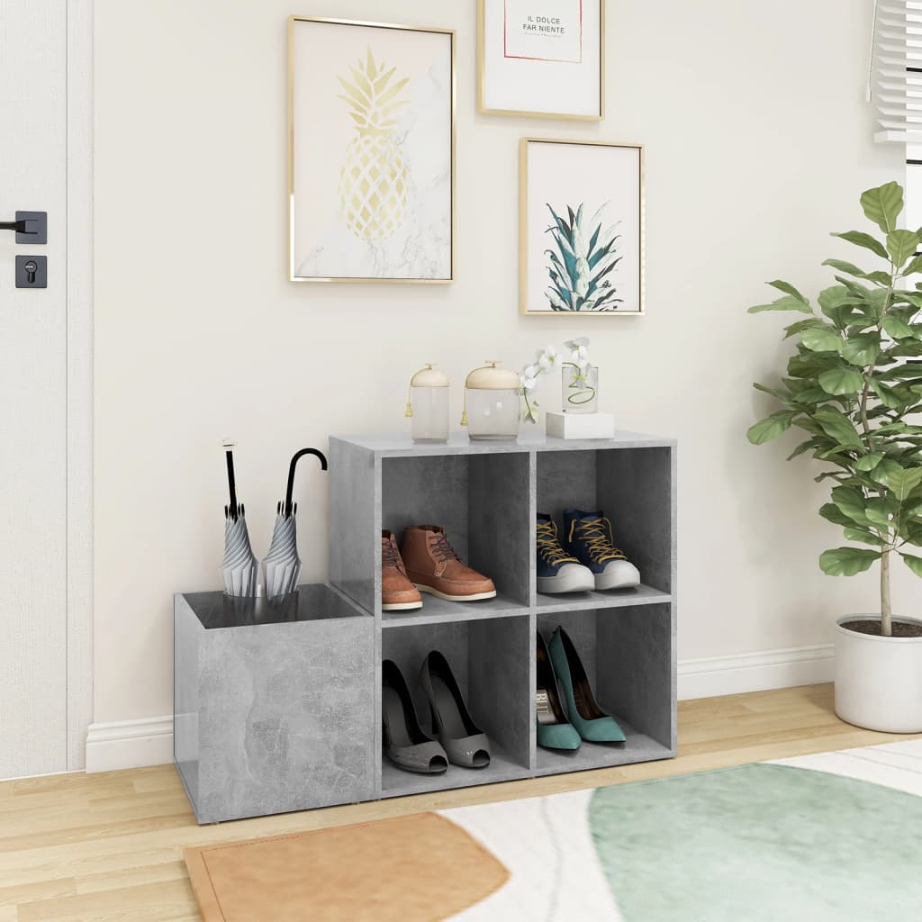 Vidaxl Storage Armadiet 105x35.5x70 cm Betongrijs in legno elaborato