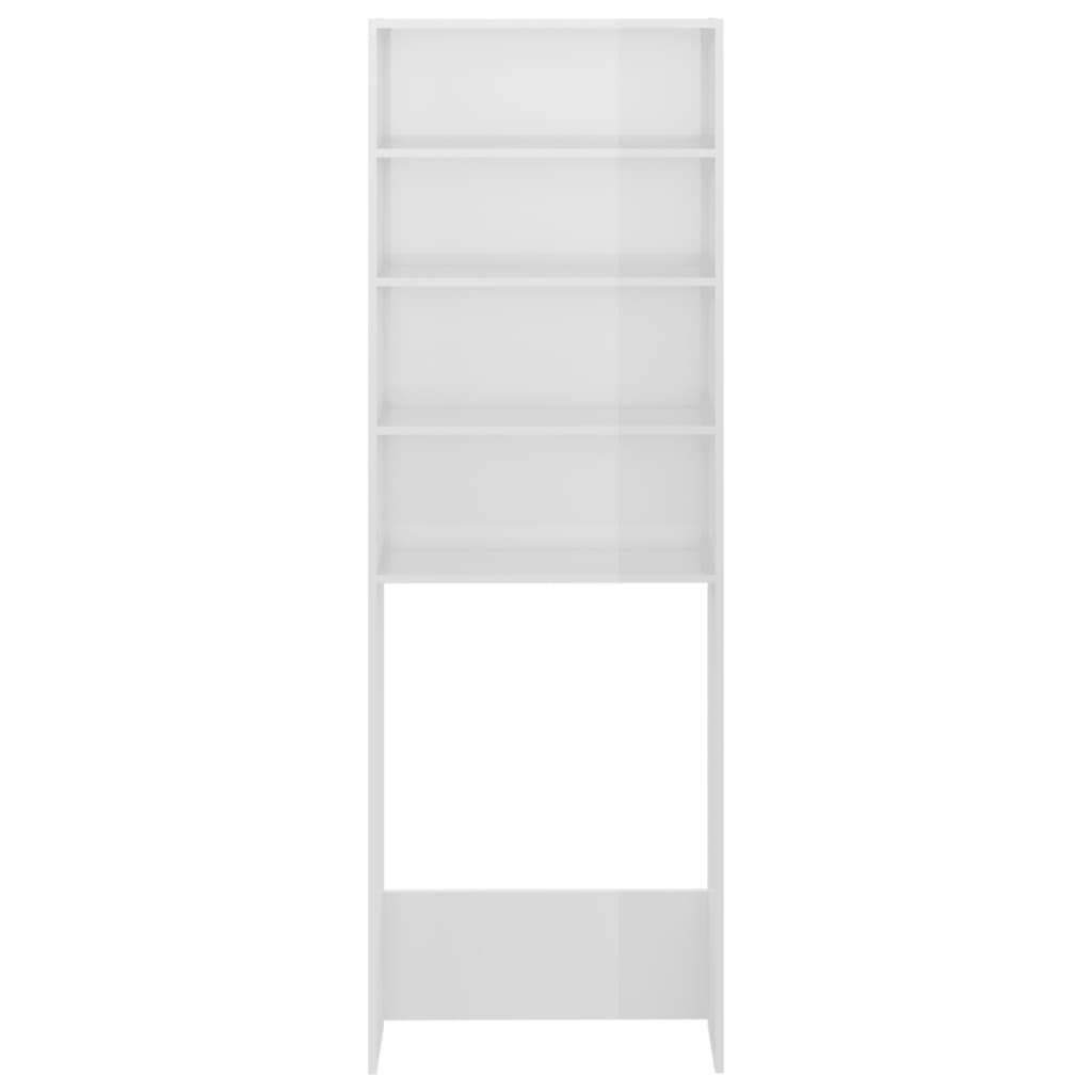 Gabinete de lavadora Vidaxl 64x24x190 cm de alto brillo blanco