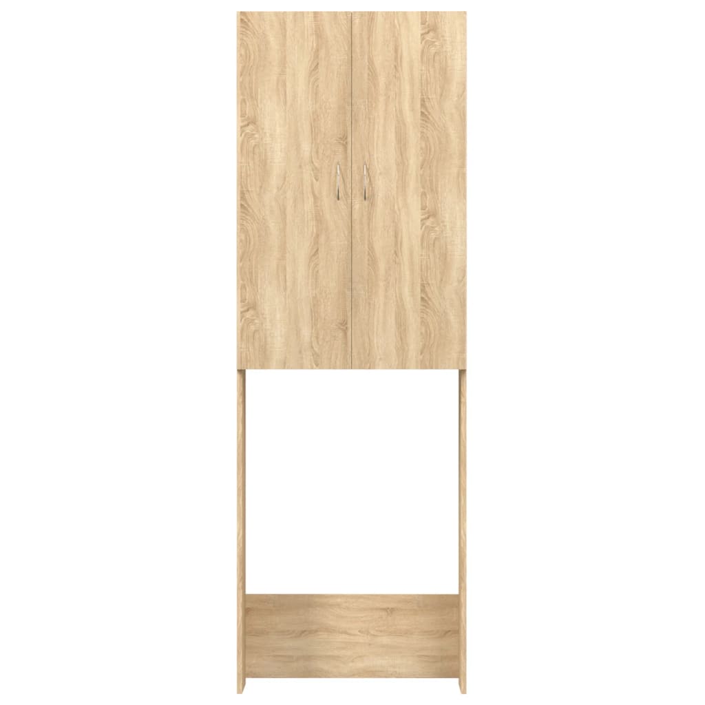 Vidaxl wasmachinekast 64x25,5x190 cm sonoma eikenkleurig