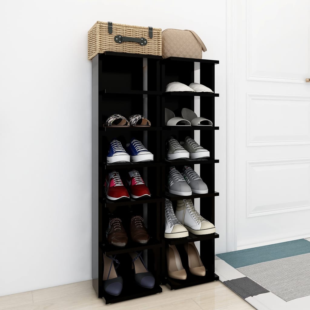 Vidaxl Scarpe armadi 2 ST 27.5x27x102 cm nero