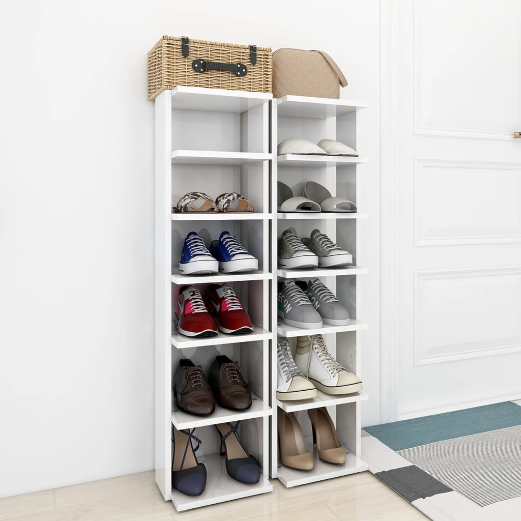 Vidaxl Scarpe armadi 2 ST 27.5x27x102 cm Bianco lucido