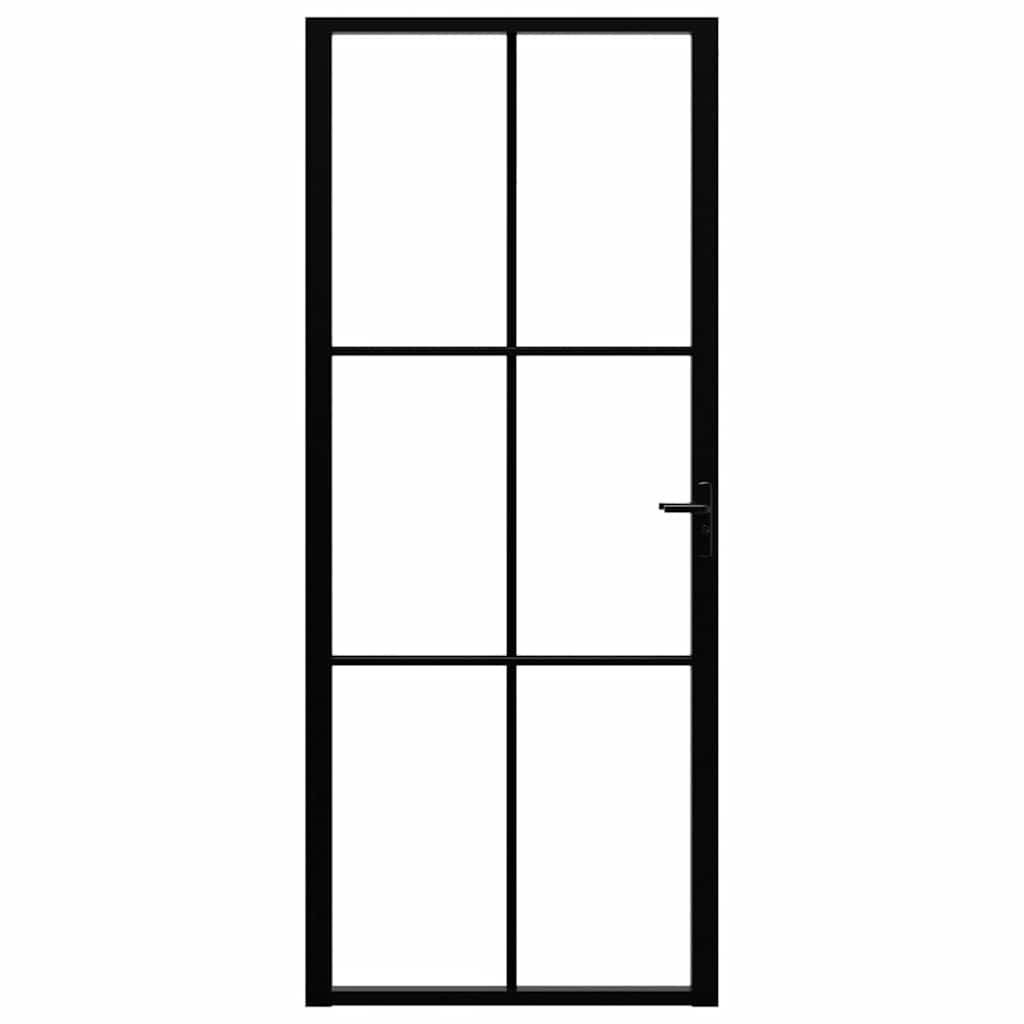 Vidaxl Porta interna 83x201,5 cm ESG Glass e nero in alluminio