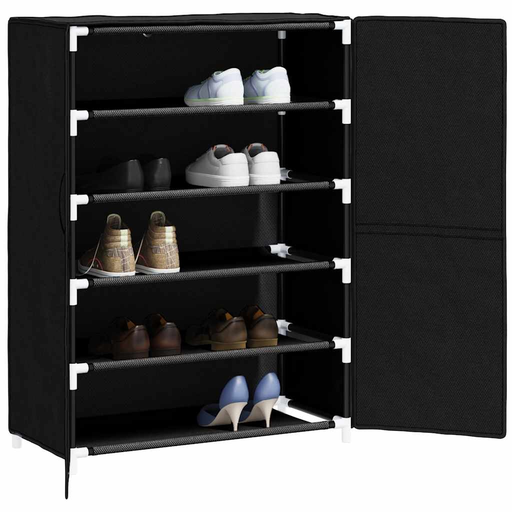 Vidaxl Cabinet da scarpe 60x30x90 cm tessuto nero