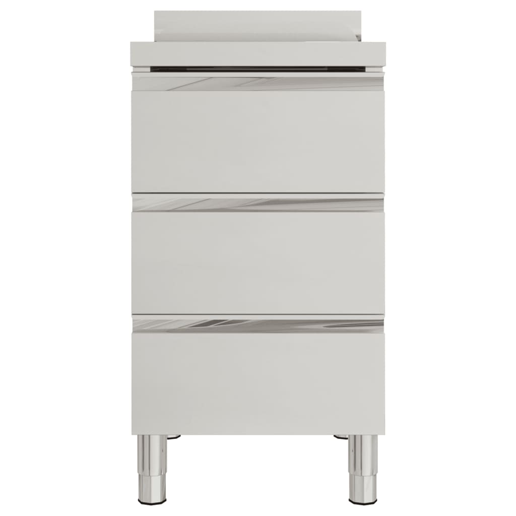 Armadio da cucina Vidaxl con 3 cassetti in acciaio inossidabile commerciale